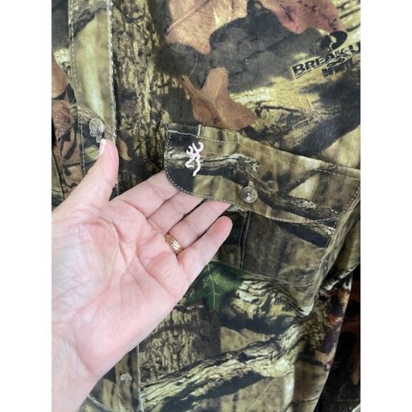 Browning  Break-Up  SHACKET Mossy Oak Camo Shirt WOMEN'S L CAMO WITH PINK ACCENT - Picture 4 of 16